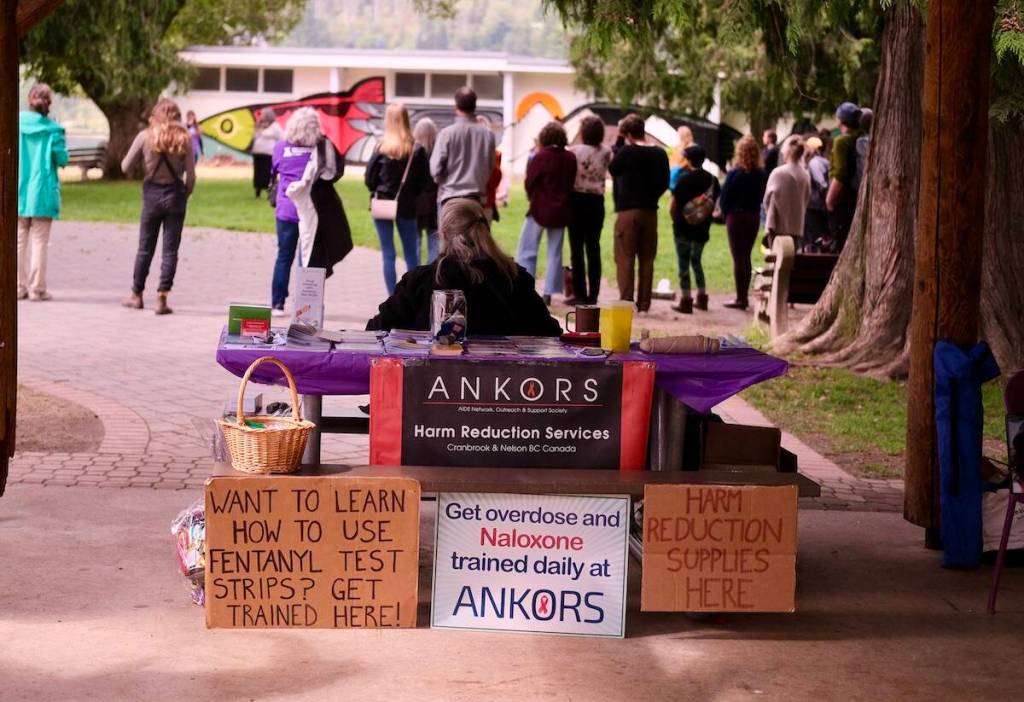 A 2023 event marks International Overdose Awareness Day in Nelson. New data shows 36 people in the West Kootenay died in 2025 due to toxic drug poisoning. (Bill Metcalfe)